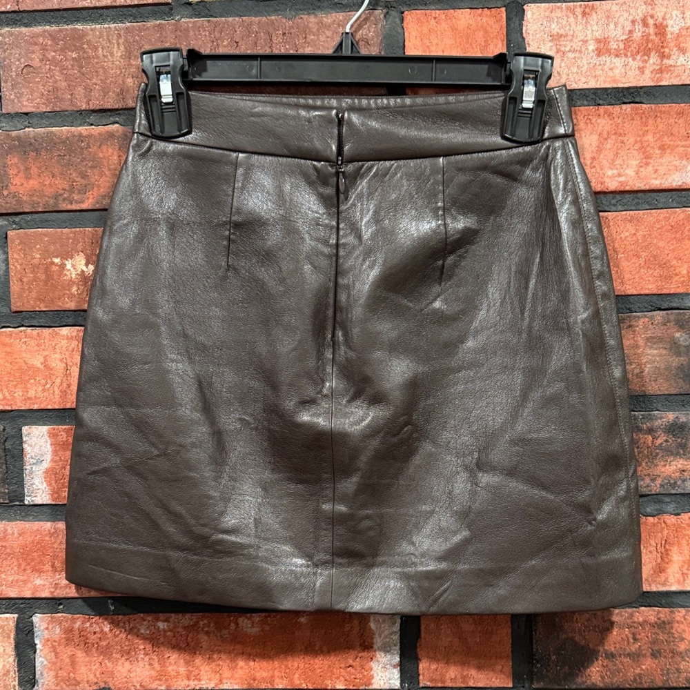 Aritzia Wilfred  Brown Faux Leather Skirt - Picture 4 of 8